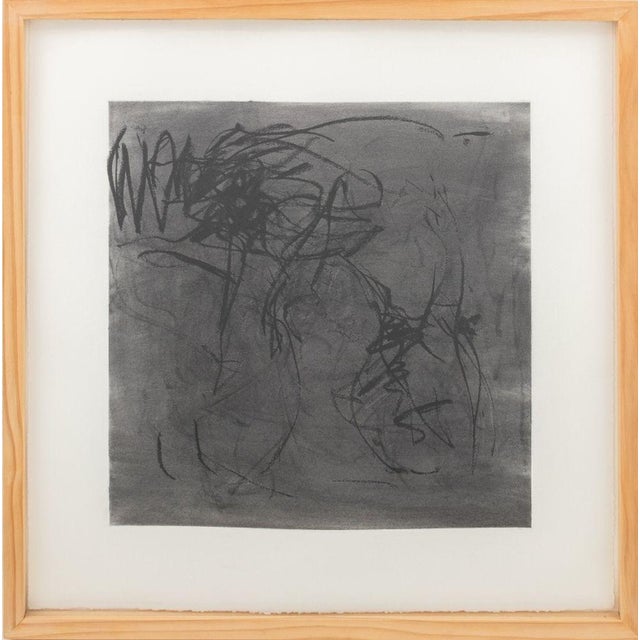 Robert O'Meara (American, 1957-2024), Two Abstract Compositions, Charcoal on Paper, apparently unsigned, wood frame....