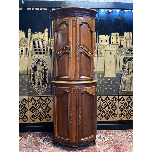 Wood Louis XV Style Provencal Corner Cabinet For Sale - Image 7 of 7