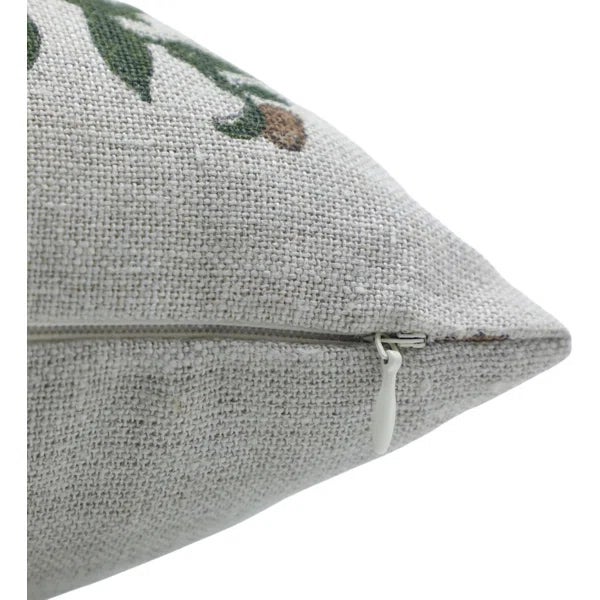 Farmhouse Fabdivine Handmade Block Print Pillow Cover 16x16 Inch Thick Linen- Gulab For Sale - Image 3 of 4