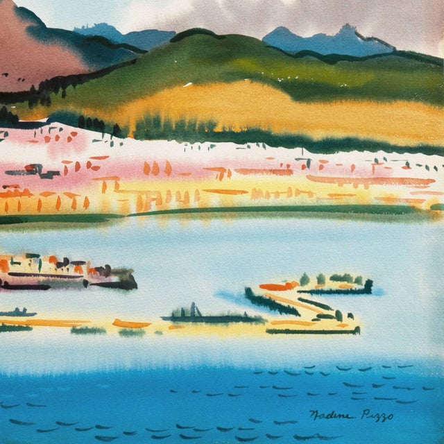 'Northern California Bay' by Nadine Pizzo, Legion of Honor, Ggie, Woman Artist, Circa 1960 For Sale - Image 9 of 11