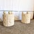 Glass Postmodern Circular Tessellated Stone Glass Top Side Tables - A Pair For Sale - Image 7 of 10