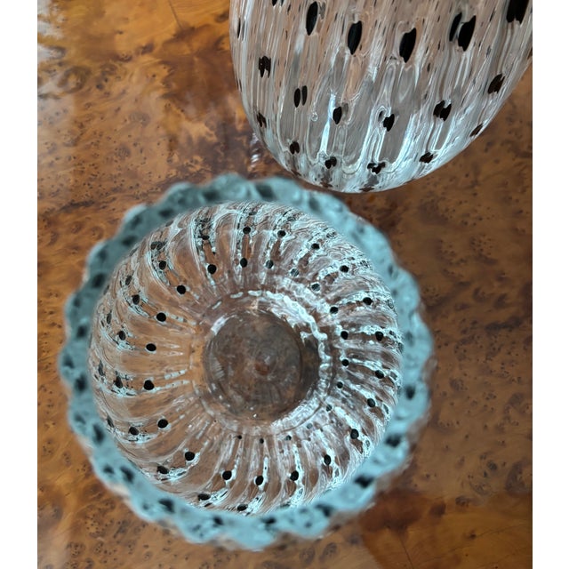 Black Murano Glass Vases, 1970s, Set of 2 For Sale - Image 8 of 10