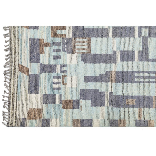 10x14 Abstract Urban Nomad: Modern Moroccan Style Handmade Wool Rug For Sale In New York - Image 6 of 11