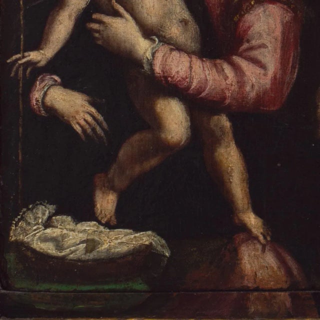 'Mary With Jesus and St. John the Baptist', 17th Century Milanese School Oil For Sale - Image 9 of 12