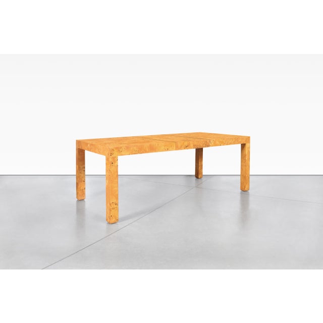 Mid-Century Modern 1970s Mid-Century Burl Wood Dining Table by Milo Baughman for Thayer Coggin For Sale - Image 3 of 12