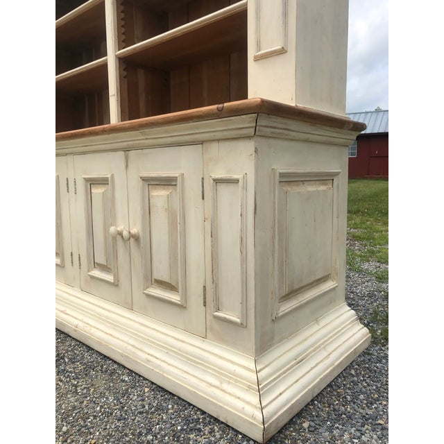 Farmhouse Vintage French Country Farmhouse Step Back Cupboard For Sale - Image 3 of 10