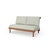Mid-Century Modern Rishon Teak Outdoor Love Seat - Canvas Granite For Sale - Image 3 of 5