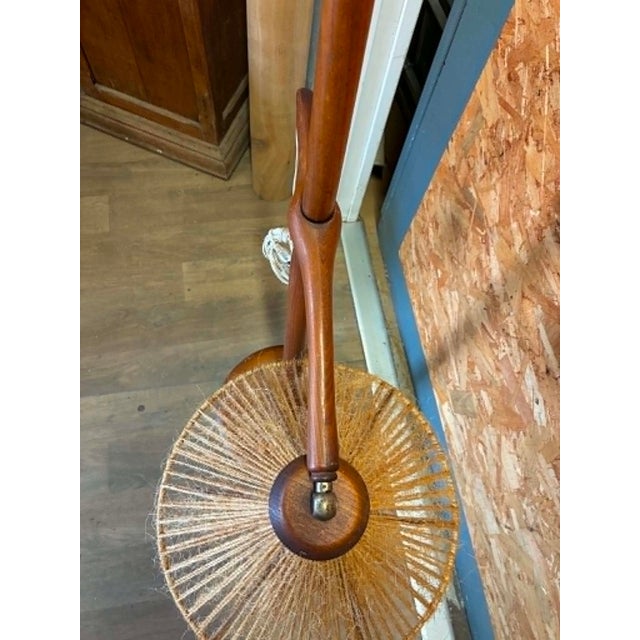 Wooden and Rope Floor Lamp, 1950s For Sale - Image 4 of 8
