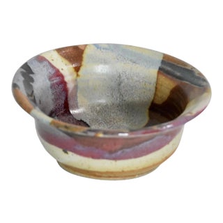 Vintage Klickitat Studio Pottery Lava Pattern Stonewear Serving Bowl For Sale