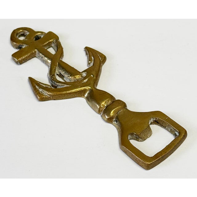 Vintage Brass Anchor Motif Bottle Opener For Sale - Image 4 of 7