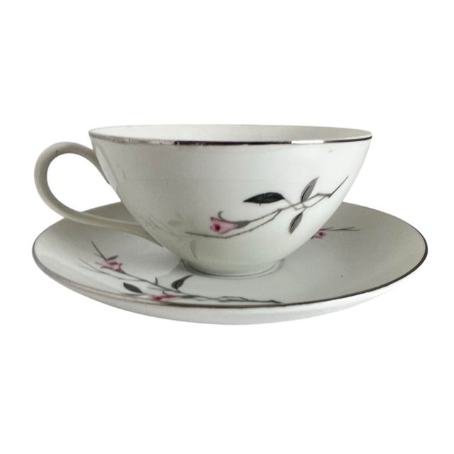 This Vintage Cherry Blossom Fine China Cup & Saucer Set 1067 is Made in Japan Cup - 4"D x 2"H Very good condition with...