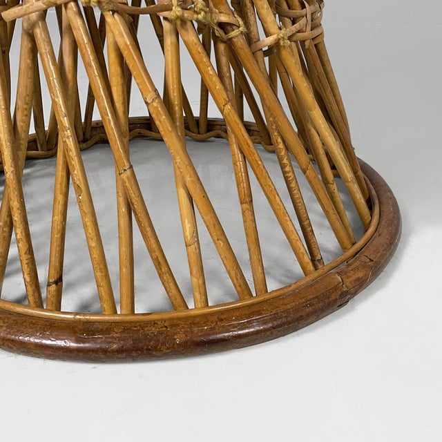 Franco Albini Mid-Century Modern Italian Rattan Coffee Table attributed to Franco Albini, 1960s For Sale - Image 4 of 17