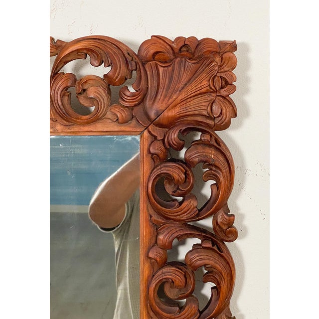 19th Century French Baroque Framed Mirror With Carved Foliate Frame (H 35 X W 25 1/2) For Sale - Image 5 of 9