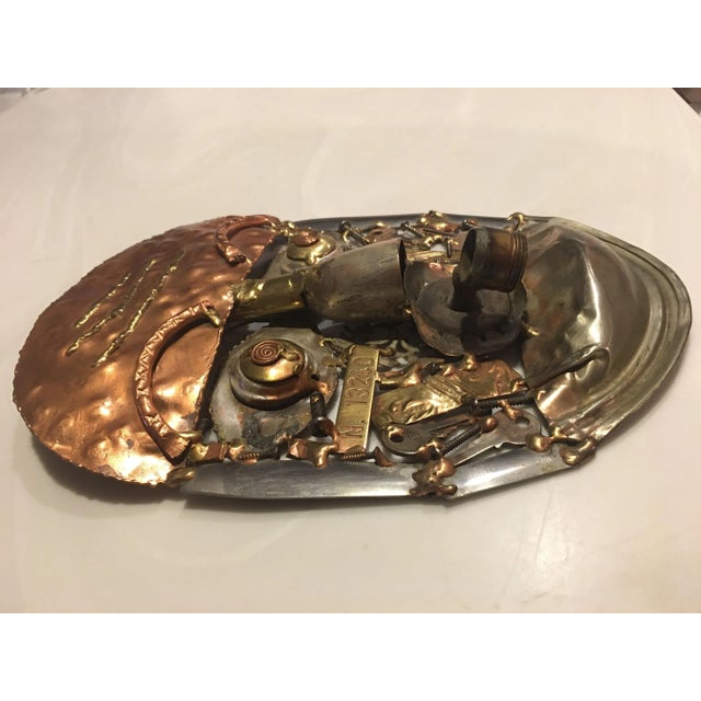 Vintage Brutalist Mixed Metals Mask For Sale - Image 9 of 10