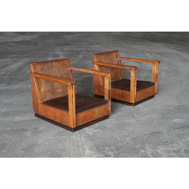 Hague School Lounge Chairs, Netherlands, 1920s, Set of 2 For Sale - Image 3 of 9