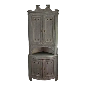 Antique Painted Swedish Corner Cabinet