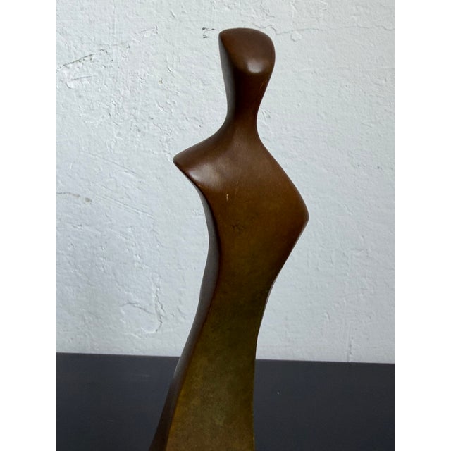 Roberto G. Crivelle Bronze Abstract Female Sulpture on Granite Base, 1980s For Sale - Image 13 of 14