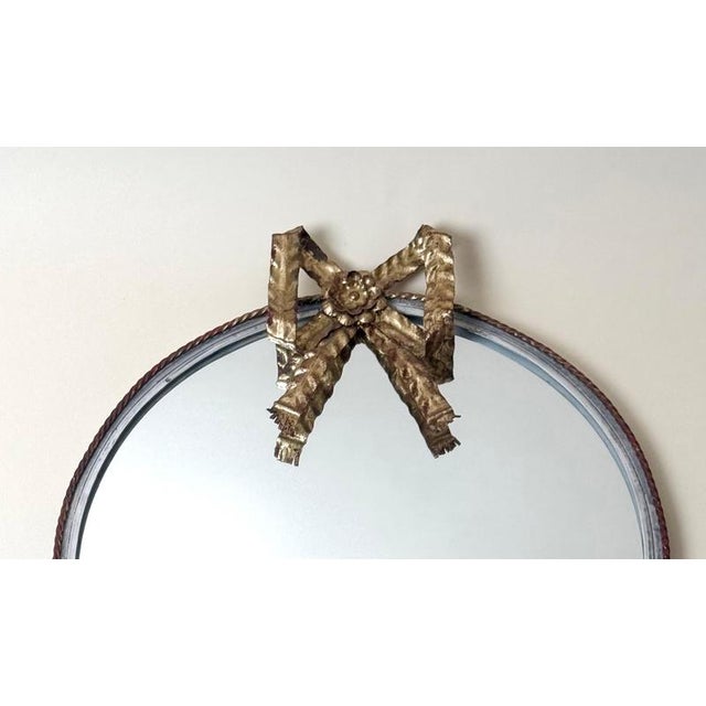 Italian Hollywood Regency Round Gilt Bow Wall Mirror, 1960 For Sale - Image 9 of 10