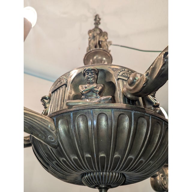 Antique Neoclassical Chandelier in Cast Brass, 1900s For Sale - Image 18 of 18
