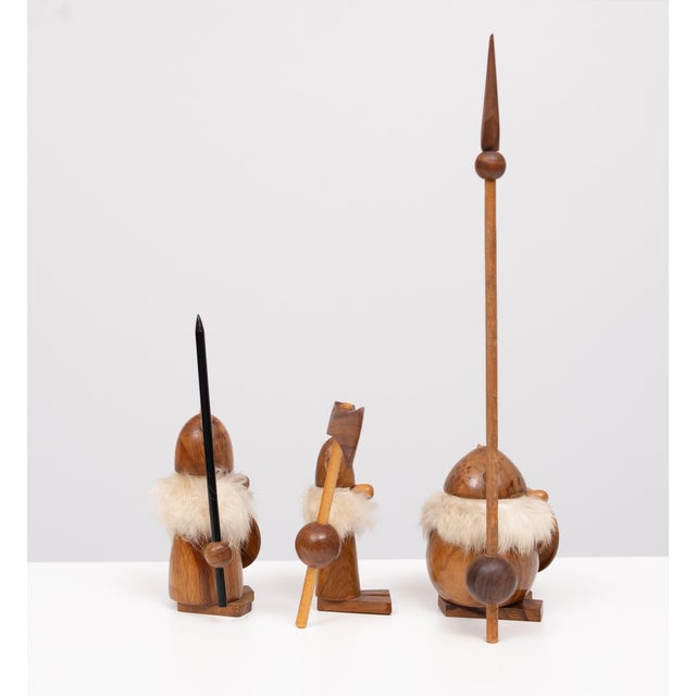 Teak Viking Figurines by Kay Bojesen, 1960s, Set of 3 For Sale - Image 8 of 10
