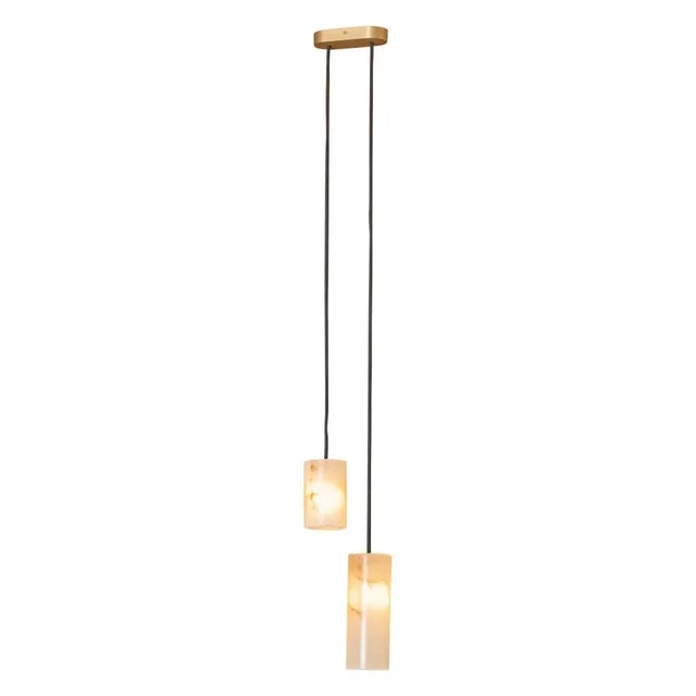Maniko Pipo Double White Alabaster Pendant Lamp by Simone & Marcel For Sale - Image 6 of 6