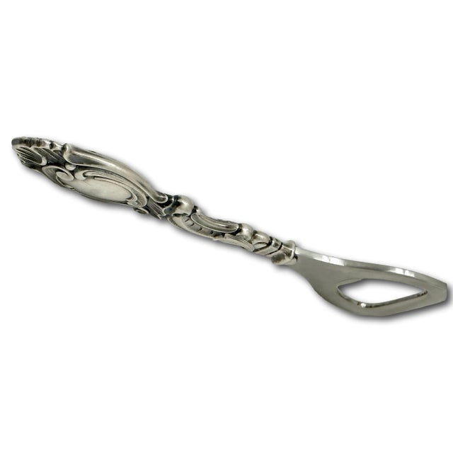 Fine Quality Vintage Mid 20th Century Rococo Style Sterling Silver Handle Bottle Opener From Denmark For Sale - Image 10 of 12