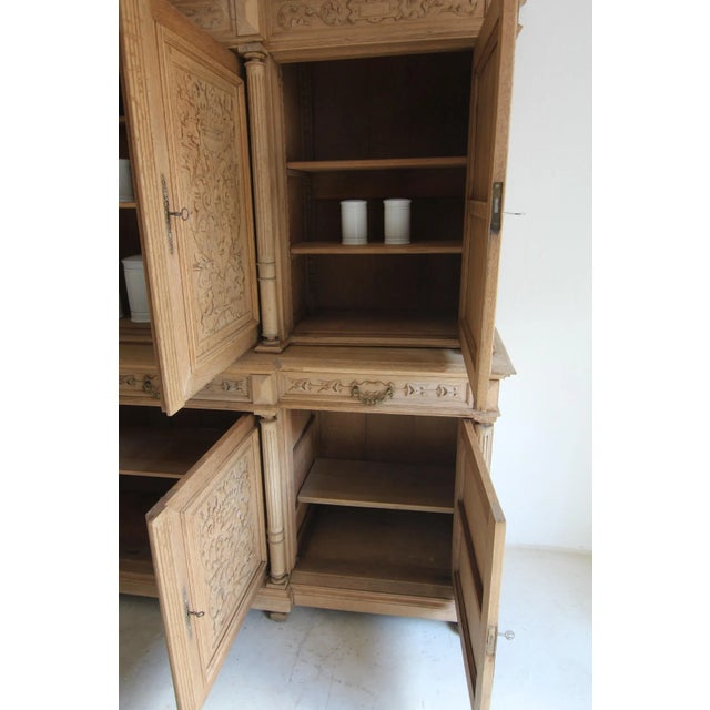 Large Late 19th Century Bleached Oak Cabinet For Sale - Image 9 of 18