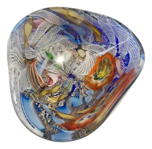 Polychrome Murano Glass Tutti Frutti Ashtray or Vide-Poche attributed to Avem, 1960s