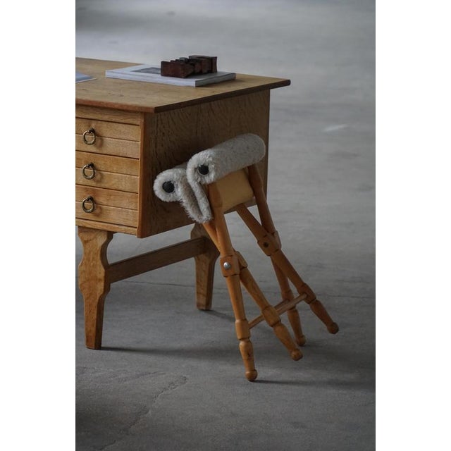 Mid-Century Modern Danish Folding Stools with Sheepskin Upholstery, 1960s, Set of 2 For Sale - Image 6 of 14