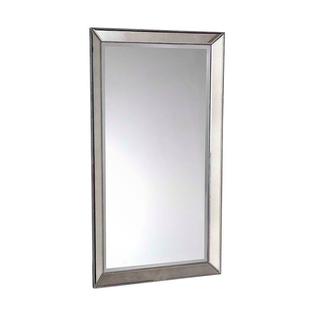 Bassett Large Silver Beaded Wall Mirror Chairish