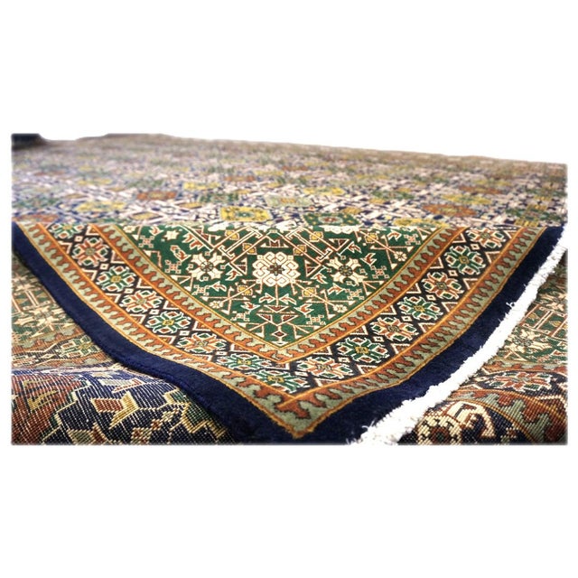1940s Antique Persian Tabriz Wool 10X14 Green, Yellow & Ivory Handmade Area Rug #9902346 For Sale - Image 5 of 6