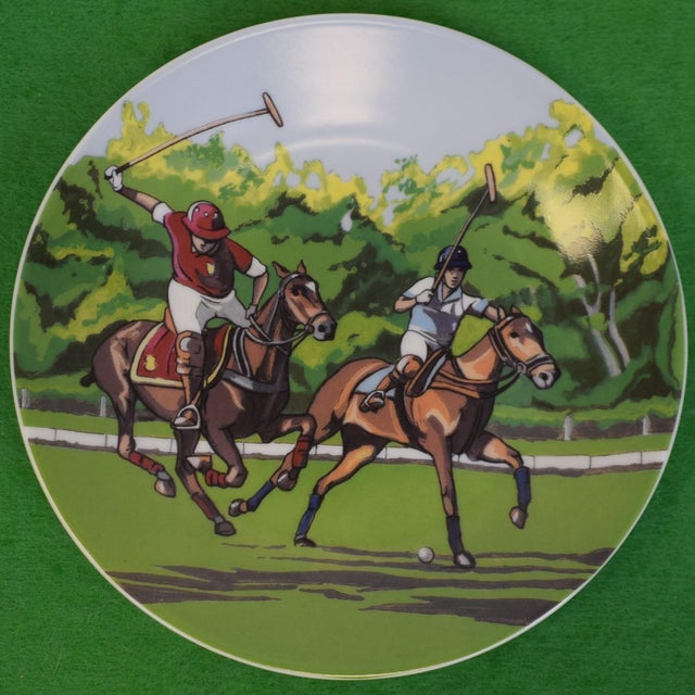 Set X 6 French Limoges 6"d Plates W/ Polo Match Scenes For Sale - Image 4 of 9