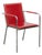 Red Leather Chair with Chrome Frame by Svoboda For Sale