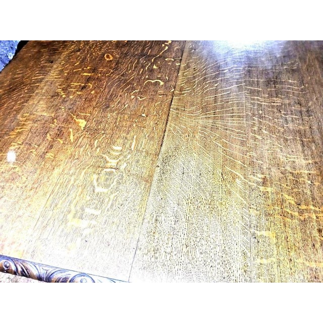 Antique 19th Century Two-Leaf Carved Oak Extending Dining Table, 1850 For Sale - Image 3 of 14
