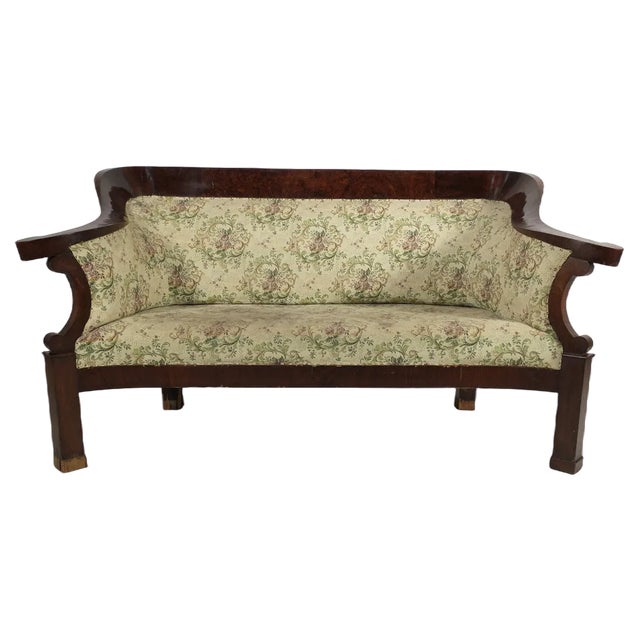 Biedermeier Walnut Veneer Sofa For Sale