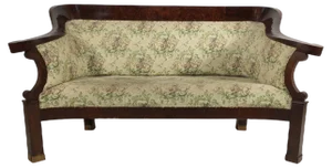 Biedermeier Walnut Veneer Sofa