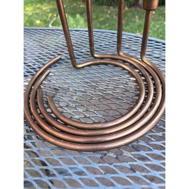 Mid-Century Modern Vintage Set of 4 Brass Graduated Nesting Ring Shaped Candle Holders Circa 1960's For Sale - Image 3 of 9