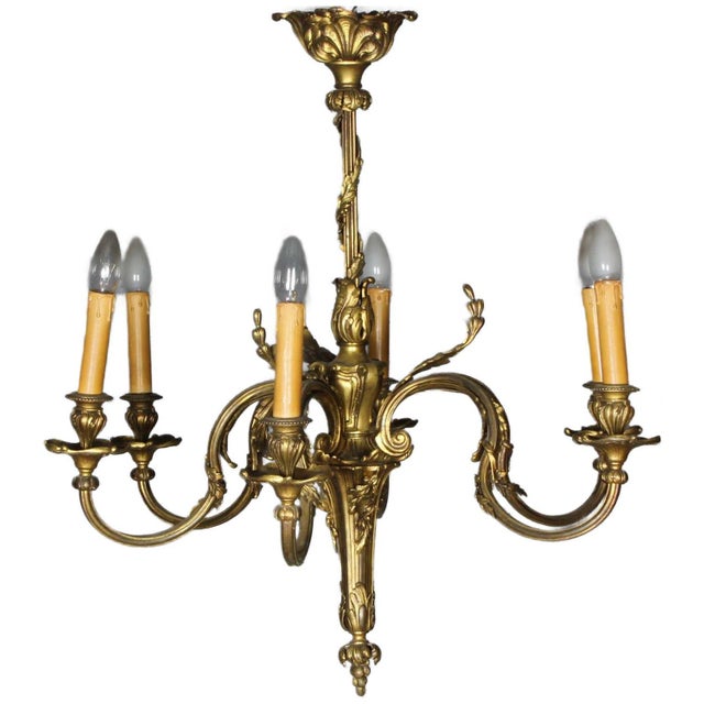 Antique Gilded Bronze Ceiling Lamp, 1900s-1930s For Sale - Image 16 of 16