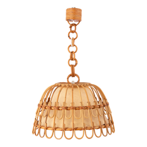Mid 20th Century Spanish Rattan Pendant Lamp