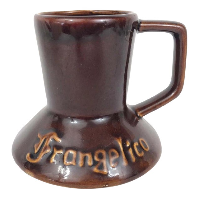 1960s Frangelico Mug Liqueur Coffee Glazed Ceramic Collectors Stein W Handle Footed For Sale