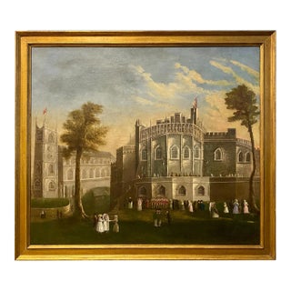 18th Century English Painting of Durham Castle For Sale