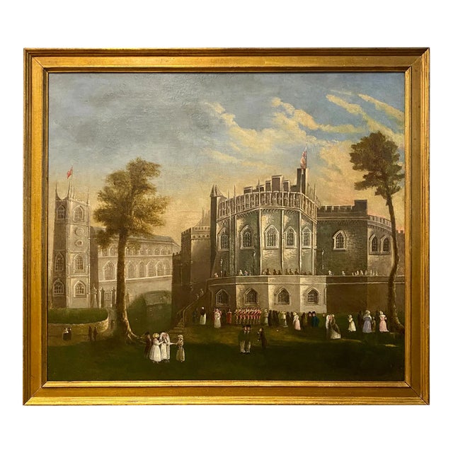 18th CenturyPainting of British Medieval Castle For Sale