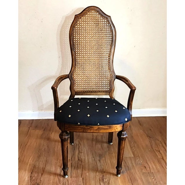 Vintage Bernhardt Hibriten Italian Provincial Cane Back Dining Arm Chair For Sale In Baton Rouge - Image 6 of 6