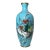 Antique 19th Century Japanese Meiji Cloiosnne Miniature Enamel Crane Blue Vase For Sale