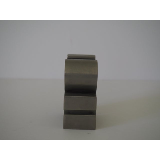 Robert Indiana Vintage 1970's Robert Indiana Brushed Chrome "Love" Paperweight For Sale - Image 4 of 5