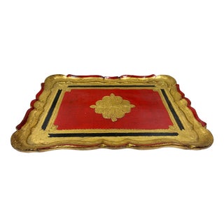 Vintage Florentine Gold Gilt Serving Tray - Made in Italy For Sale