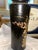 Black Floral Decorative Vase With Gold Accents For Sale - Image 4 of 7