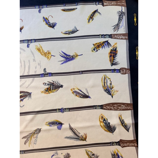 Campaign Hermès Flies 1988 Silk Scarf Designed by Latham Caty For Sale - Image 3 of 11