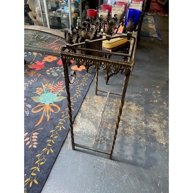 Metal Religious Architectural Salvage 19th French Catholic Devotional Altar Candle Stand With Coin Donation Box For Sale - Image 7 of 12