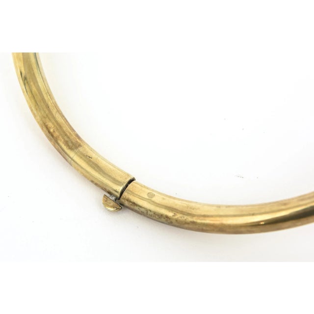 Los Castillo Vintage Los Castillo Hallmarked Brass Interlocking Hands Collar Sculptural Necklace MCM For Sale - Image 4 of 12